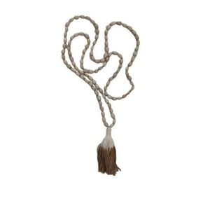 Long Seed Bead Necklace with Dip Dye Cotton Tassel